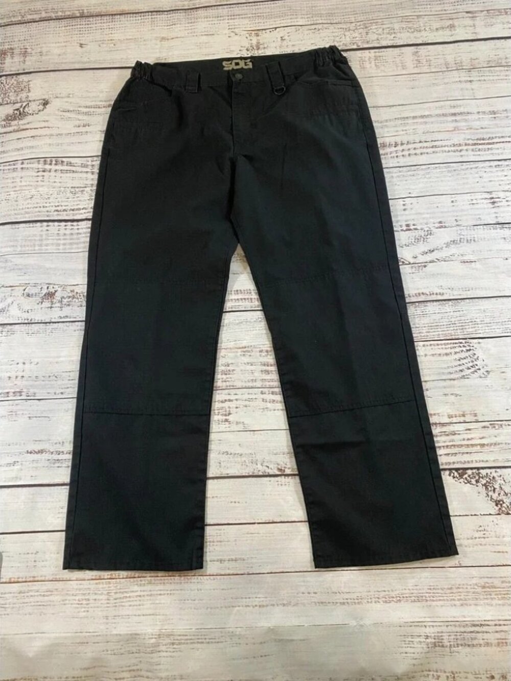 SOG Black Pants Mens 36/30 Black Polyester Work Tactical Straight Leg Hunter